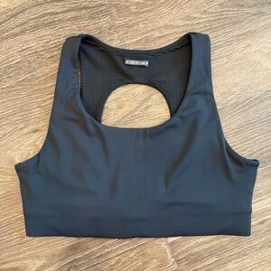 oiselle Black Cutout-Back Sports Bra